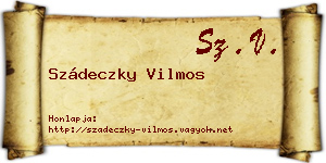 Szádeczky Vilmos névjegykártya