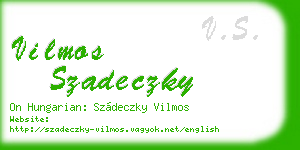vilmos szadeczky business card