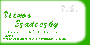 vilmos szadeczky business card